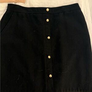LOFT Black Skirt with Gold Buttons